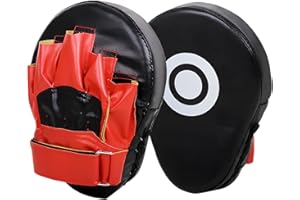 Zimoer 1 Pair Boxing Focus Pads Punching Mitts Punch Curved Pads Strike MMA Kickboxing equipments Hook Jab Karate Muay Thai Taekwondo Training Punch Gloves Pad Coaching Strike Shield