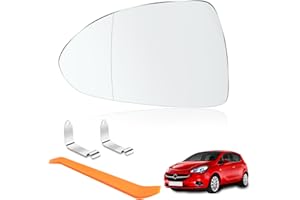 ROSEDREAMER Mirror Glass Replacement for Opel Corsa D 07.2006-08.2014 Corsa E 09.2014-06.2019 Wing Mirror Glass Driver's Side Heated Replacement Mirror Glass Wing Mirror Aspherical Car Mirror Glass Left Side