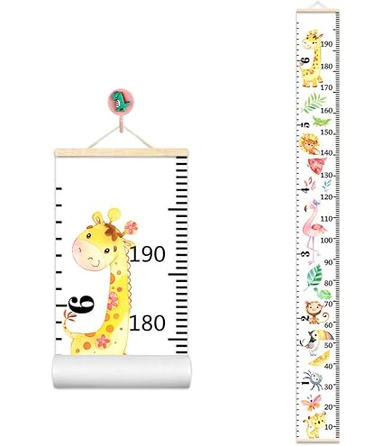 Toise Murale En Bois Pour Enfant - 5 Bandes De 33,5 Cm (40 à 180 Cm) - Décoration Chambre, Suivi De Croissance - À Coller Ou Suspendre