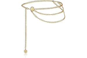 GAUEIOUR Waist Chain Pirate, Belly Chain Belts for Women, Fashion Multi Layered Body Jewelry Chain Belt Adjustable Waistbands Body Decorate for Women Skirt Pants, Vintage Chain Belt(Gold)