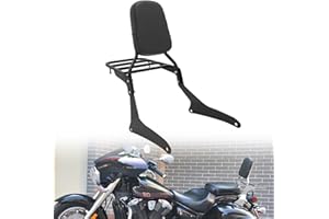 MOTAUX Passenger Sissy Bar with Luggage Rack Backrest for Yamaha V Star 1300 XVS1300 XVS1300A XVS950 Midnight 2007-2015, Black