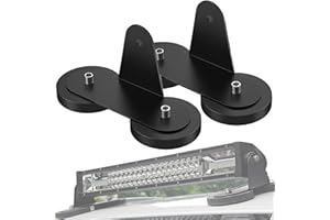 Willpower 2 pièces Support de montage de barre lumineuse LED à base magnétique, Support ventouse puissant, Convient pour voiture véhicule tout-terrain phare de camion barre lumineuse de toit.