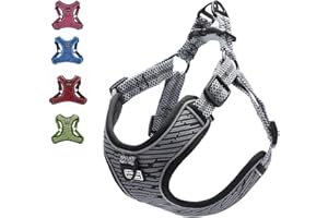 Suredoo Adjustable Dog Harness with Front Clip, No Pull Soft Mesh Padded Reflective Breathable Pet Vest Harness for Small Medium Large Dogs (S, Grey)