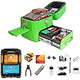 QIIRUN AI-9 Fusion Splicer Machine with Tutorials Videos, Fibre Fusion Splicing Machine Core Alignment Automatic Focus Fast 5s Splicing 15s Heating with Large Battery (Green Toolbox)
