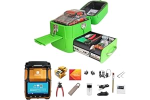 QIIRUN AI-9 Fusion Splicer Machine with 30 Tutorials Fibre Fusion Splicing Machine Core Alignment Automatic Focus Fast 5s Splicing 15s Heating with Large Battery (Green Toolbox)