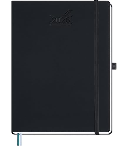 Agenda Semainier Collins 2026 – Format A4, Couverture Rigide, Noir