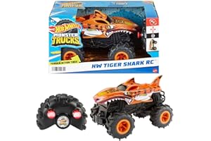 Hot Wheels RC Monster Trucks HW Tiger Shark RC in 1:24 Scale, Remote-Control Toy Truck
