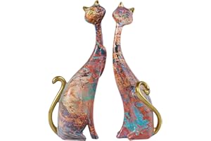 PIGPIGFLY Ozdoby graffiti, para kotów, dekoracja salonu, domu, sklepu, dekoracja biurowa, dekoracyjne figurki z żywicy poliestrowej, prezent