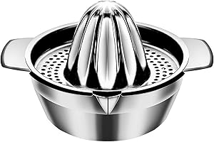 FUREIN Spremiagrumi manuale per arance e limoni, portatile, in acciaio inox 304, utensile da cucina per agrumi al 100%