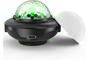 PUZILOZA Mini bola de discoteca recargable luces de fiesta activadas por sonido estroboscópico luz DJ luz portátil batería luz nocturna proyector para niños decoración de discoteca para coche carrito