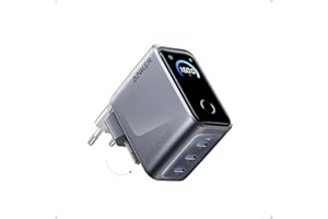 Anker Prime Chargeur USB-C 160 W Compact 3 Ports, écran Intelligent et Contrôle Tactile, Mode UltraFast 140 W pour Ordinateurs Portables, MacBook, iPad, iPhone séries 17/16/15 et Plus