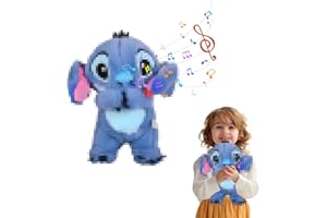 Emafymb Peluche Stitch, Stitch Que Respira, Juguete de Peluche de Stitch de Dormir con Movimiento Respiratorio y Música, Stitch Plush Toy, Muñeco Stitch, Regalo de Cumpleaños para Niños