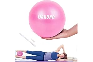 jjshund Pilates Ball, 25cm Exercise Ball Yoga Ball for Working Out Stability Ball Anti-Burst Portable Core Ball for Fitness Balance Core Training Home Gym