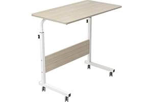 soges Table Ordinateur Portable à roulettes Support Table Mobile 80 x 40 cm Table Appoint pour Ordinateur Portable