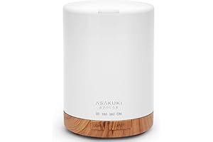 ASAKUKI Aroma Diffuser 300ml für Duftöle, 5 In 1 Ultraschall Aromatherapie Diffusor, Luftbefeuchter mit Timer, Automatischer Abschaltung bei Wasserlosem Zustand Braun