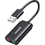 UGREEN Scheda Audio USB Esterna, Adattatore Audio USB a Jack 3,5mm per Cuffie Microfono Stereo Casse, Compatibile con Windows