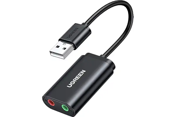 UGREEN Tarjeta de Sonido USB Externa Soporta Auriculares y Micrófono, Adaptador Audio Tipo C a Jack 3.5mm Compatible con PC, Macbook, MateBook, PS5/PS4, Altavoces, Amplificador