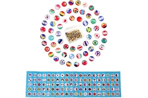 YONGBEST Puntine,100 Pezzi Puntine per Lavagna Sughero Nazionale Spille a Pressione Push Pins per Mappe,Parete Foto,Bacheca,Ufficio