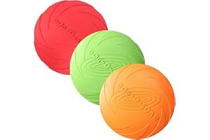 JINYUNMIN 3 Stück Hund Frisbees, Haustier fliegenden Untertasse, Gummi Fliegende Scheibe, interaktive Outdoor-Spielzeug, 7 Zoll / 18 cm, perfekt für Hund werfen, Training, Spielen und fangen
