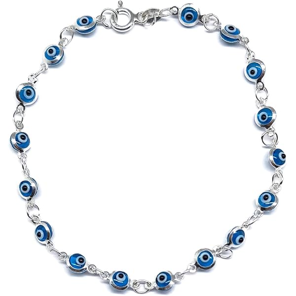 Halukakah Evil Eye Necklace & Bracelet Set — Sapphire Resin Blue Eye, Platinum Plated, Handmade Protection Jewelry With Gift Box - View #12