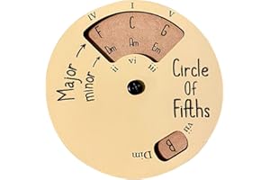 TEKSOME Strumento di melodia in legno | Circolo della quinta ruota | Ruota in legno circolare e strumento educativo musicale | Ruota degli accordi per musicisti, strumenti musicali e