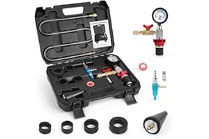 CMTOOL Coolant Vacuum Refill Tool Kit Engine Cooling System Vacuum Purge & Refill Kit New Coolant Bleeder Kit with 4 Rubber Sleeves & 1 Universal Adapter Cone Plug (with Carrying Case) (4 Connectors)