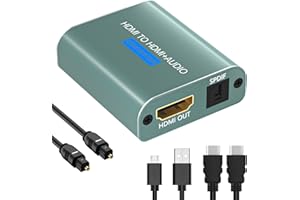 SNXIWTH Estrattore Audio HDMI,Adattatore HDMI a Ottico Compatibile con HDCP,Digital DTS,PCM,HDMi Audio Extractor per Blu-ray,DVD,PS4,PS5,Xbox,Laptop