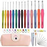 فولكو مجموعة ابر حياكة ناعمة مع شنطة (مجموعة من 14 قطعة، 2 ملم/ بي -10 ملم/ ان)