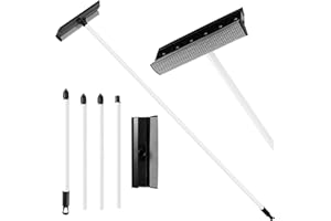 WLICH 2 in 1 Window Squeegee, Window Cleaning Equipment with Extension Pole, Window Cleaner Tool with Squeegee and Sponge for Mirrors,Car,Glass,Shower