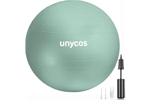 unycos - Palla Fitness Antiscivolo 55/65/75 cm con Pompa, Fitball Anti-Scoppio【Supporta 300 kg】per Pilates, Yoga, Ginnastica, Gravidanza, Esercizi di Equilibrio, Addominali e Spalle