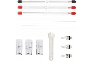 Juego de boquilla y aguja de aerógrafo WANGCL de 0,2mm/0,3mm/0,5mm + boquilla, repuestos de aerógrafo con llave para accesorios de mantenimiento de pintura de pistola pulverizadora