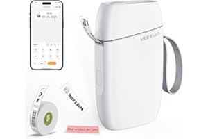 Rongta Mini Label Maker Machine with Tape Bluetooth Sticker Printer Wireless Handheld Label Makers with Multiple Templates for Office Home School Organization (White)