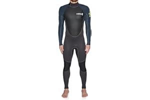 C SKINS 2023 C-Skins Mens Element 3/2mm Back Zip Wetsuit - Anthracite Slate Lime - Breathable - Xtend neoprene upper body -