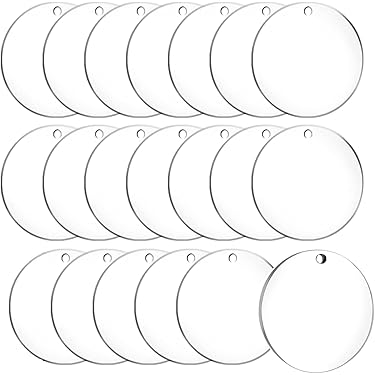 20 Pezzi Fogli Acrilici Rotondi - Diametro 10cm Trasparenti Per DIY E Artigianato - Foto 8