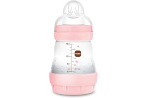 MAM Easy Start anti-kolikflaska A118, patenterad anti-kolikflaska med napp 1 tillverkad av SkinsofTM ultramjuk silikon, för spädbarn från 0 månader, 160 ml, rosa, självsteriliserande på 3 minuter