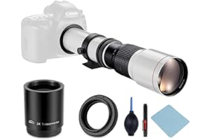JINTU 500mm-1000mm f/8 Super Teleobjectif pour Nikon Manuel Objectif à Zoom D5100 D5200 D5300 D5500 D5600 D90 D3500 D750 D800 D810 D850 D3500 D3100 D3200 D3300 D3400 D750 D7200 D7500 DSLR