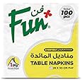 Fun® Everyday 1-Ply Paper Napkin Tissue Paper 30x30cm, White, Pack of 100