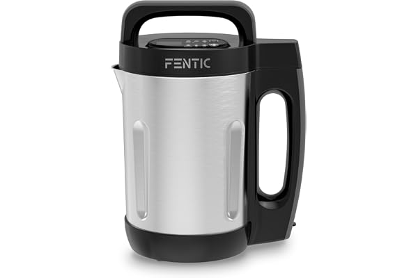 Fentic Blender Soupe | 1.6L | 5 Programmes | Affichage LED | Blender Chauffant | 900W | Acier Inoxydable/Noir