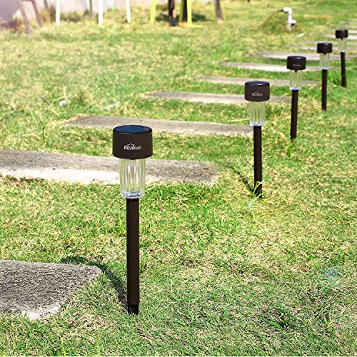 Kealive LED Solarleuchte Garten Lampe mit Erdspieß Wegeleuchten Gartenleuchte aus Edelstahl, 6er Set Wasserdicht für Außen / Landscape / Outdoor (LT-SO1) - 3