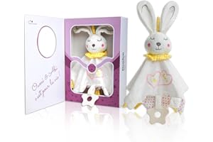 ISLA TOYS Doudou Plat, Peluche pour Enfant et Bébé, Idée Cadeau de Naissance, avec Anneau de Dentition, Jouet Bébé et Compagnie. (Doudou Plat Fille)