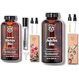 Bionoble Olio di Ricino Biologico 50ml - 100% Puro, Naturale e Pressato a Freddo & Olio di Jojoba Biologico 50ml - 100% Puro,