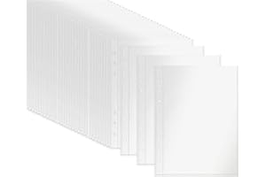 Thinp Lot de 30 pochettes A5 à 6 anneaux double face pour classeur de cartes photo, cartes photo, cartes photo, cartes postales, cartes de jeu