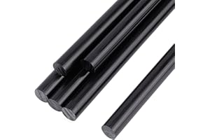 BENECREAT 6Pcs 30cm Black Acetal Copolymer Rod, 8mm Diameter Round Acetal Rod Acetal Bar Dowel Rod for Non-Marring Fixtures DIY Craft Making