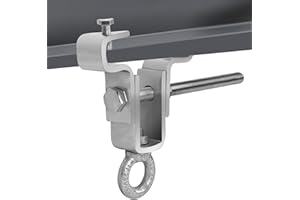 fifibang I-Beam Aufhänger für schwere Säcke Hält 204KG, Stahlträger Klemmen Breite Verstellbar von 6,3-2,2cm, Stahlträgerklemme, Heavy Bag Hanger für Boxsack/Schwingsessel