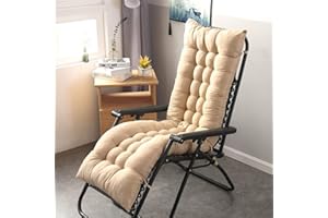 Morbuy Cojín para Tumbona de Jardín, Suave y Cómodo Cojín Reclinable Colchoneta Tumbona Exterior Ideal para Tumbonas, Sillas y Hamacas (125x48CM,Beige)