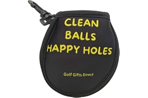 GOLF GUY GIFTS Golf Ball Washer | Stretchable Neoprene | 3 Funny Designs | Suitable for all Golfers | Novelty Gift Present | Portable with Clip on Attachment