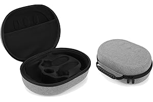 OKESYO Bolsa de transporte para auriculares Meta Quest 3 y correa Elite Strap, resistente a los golpes, funda Meta Quest 3 con asa de TPU y bolsillo de malla para almacenamiento, accesorios Meta Quest