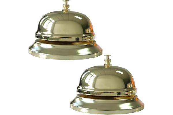 Vastsea 2 stycken receptionsblad rostfritt stål, bordsklocka, ringklockor rostfritt stål med klart ljud, för hotell, köksskolor, restauranger, receptioner