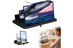 ‎TOERJII Handy Bildschirmlupe, HD Handy Lupe, 3D Bildschirm für Handy für Allen Smartphones, Perfekt zum Ansehen von Filmen,Videos (Schwarz, 18,37 in)