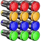 Gebildet 12 Pieces AC220V-380V 22mm LED Power Indicator, Panel Pilot Light, Flash (Red/Yellow/Blue/Green, 3 of Each Color)